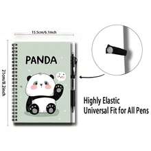 1 Set Cute Cartoon Panda Spiral Notebook Set, Includes Pen, 100 Pages (50 Sheets). Beautifully Designed, Adorable Pattern. Helpful For Work, Study, Diary, Daily Planning, Notes. Ideal Gift For Birthday, Graduation, Adds Fun And Convenience To Life! - F - View 2