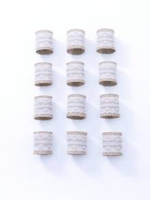 6/12pcs Reusable Lace Linen Napkin Rings, Rustic Style Table Accessories Suitable For Weddings, Parties, Dinners - Off-white - View 14
