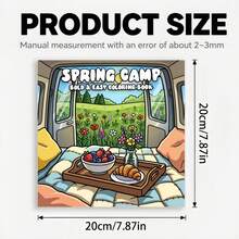 1 Spring Camping Themed Coloring Book, 24 Single-Sided Pages, Featuring Adorable Camping Scenes, Outdoor Adventure, Suitable For Beginners, Nature, Relieve Stress, Enjoy Spring Life, Spring Activities, Camping Enthusiasts, Nature Lovers, Road Trip - Single Piece - View 2