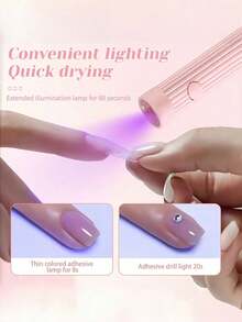 迷你便攜式可充電 UV LED 美甲燈，Type-C 充電 180mAh 快乾凝膠指甲油烘乾燈，手持式美甲燈，適用於法式美甲、貓眼美甲和亮片美甲，DIY 自居家美甲，適合初學者、學生和美甲師，婚禮季、夏季假期、旅行必備，適用於居家和專業美甲沙龍 - 彩色 - 查看 6