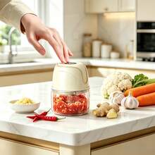 350ml Wireless Mini Electric Meat Grinder, Garlic Paste Grinder, Baby Food Processor, Portable Rechargeable Auto Stirring Machine, Suitable For Garlic Paste, Ginger, Baby Food, Minced Meat, Onion, Potato, Various Vegetables And Fruits, Kitchen Essential - Multicolor - View 13