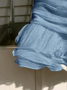 Summer Skirt – Short Cut, Ruffles At The Hem – Perfect For Holiday Or Beach Looks - 藍色的 - 查看 4