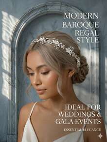 Enredadera de cabello con flores de strass estilo romántico francés para novia, diadema de estilo bosque para peinado recogido de novia y dama de honor, diadema hecha a mano con perlas y deslizadores de cabello para banquete, baile y sesión de fotos - Multicolor - Ver 3