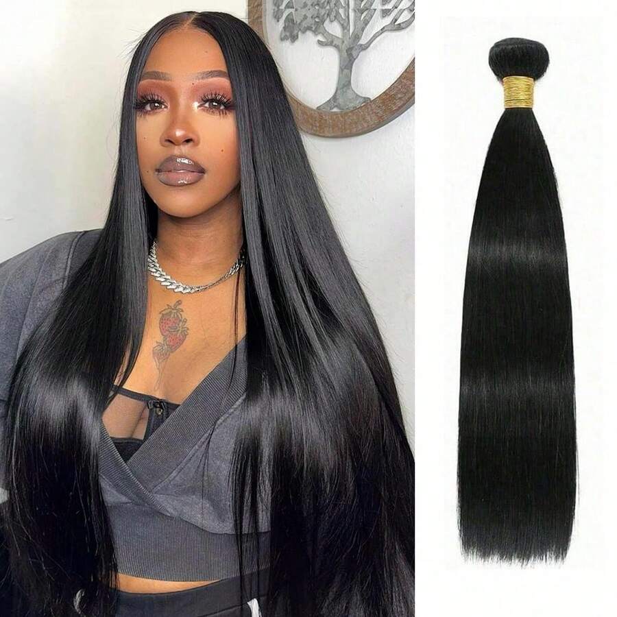 巴西直髮髮束 8-26 英吋 真人髮束 未加工原生髮束 真人原色 Remy 髮束 自然黑色