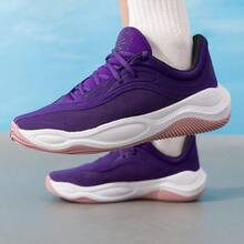 Under Armour Curry Flow 11 透氣網面防滑耐磨男女低筒實戰籃球鞋 - 紫色 - 查看 4
