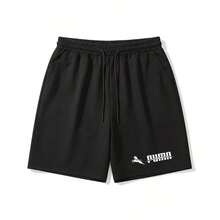 Men's Summer Lightweight Polyester Fabric Short Sleeve T-Shirt And Shorts Set, Personalized Letter Print Pattern, Fashionable Casual Outfit With Pockets And Drawstring Waist Pants, Suitable For Running, Golf, Fishing, Basketball, Camping, Gym, Swimming And Beach, Great Gift For Husband Or Boyfriend - Shorts - View 14