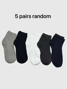 5 Pares de Meias de Cano Médio Listradas Reforçadas e Espessas, Adequadas para Aquecimento, Casual, Casa, Esportes ao Ar Livre, Aquecimento Contínuo, Homens e Mulheres, Confortáveis, Super Elásticas, Sola Macia, Espessas, Respiráveis, Resistentes a Odores, Antibacterianas, Adequadas para a Vida Diária, Presente do Dia dos Pais - Multicolorido - Visão 6