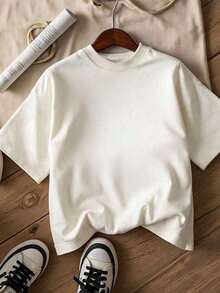 Women's Cotton T-Shirt With Cherry Wine Glass Design, Short Sleeves, Minimalist Casual Style, For Summer, Made Of Comfortable RIGU Fabric - 酒紅色 - 查看 2