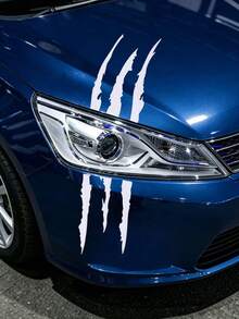 1pc White Ghost Claw Car Sticker, Exterior Decorative Sticker, Unique Ghost Claw Sticker, Car Decor Accessory - Sticker - View 2