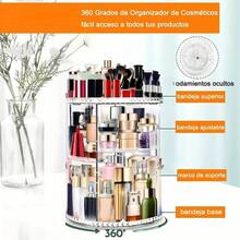 IMLUCKY Makeup Organizer - 360 Rotating Cosmetic Organizer Box - Acrylic Vanity Storage Display Case For Bathroom/Countertop - White - View 6