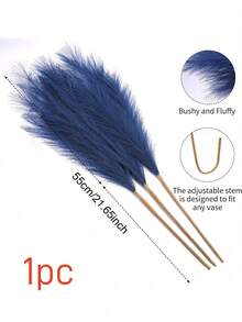 1pc/3pcs/5pcs/6pcs/8pcs/15pcs/20pcs 55cm/97cm Artificial Pampas Grass, Fake Plants Home Decor, Indoor Decoration, Deep Blue Artificial Turf Grass, Real Grass Flower Decor, Large Artificial Grass Branches, Suitable For Living Room Floor Vase Decor, Grass Vase Filler, Floor Vase Filler, Boho Style Home Decor - Dark Blue - View 15