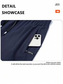 Trending Summer Shorts | Men's Lightweight 5" Shorts For Running, Camping & Travel Sports - Navy Blue - View 5