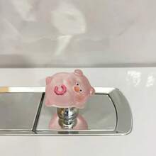 Cute Glowing Pig Toilet Tank Button - Durable Plastic, Easy To Install Bathroom Tank Handle, Fun Design, Night Glow Feature, Tank Control And Decoration, Toilet Tank Accessory, Fun Design - Multicolor - View 8