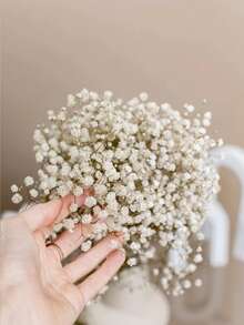 2000+ Ivory White Artificial Baby's Breath Flower Bouquet - 16 Inch Everlasting Flower Stems, Suitable For Wedding Decor, Tabletop Centerpiece, Home Decoration And DIY Floral Crafts - White Green - View 3