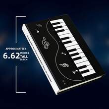 1pc Piano Key Hardcover Notebook, Music Note Journal For Students, School Supplies, Note-Taking, Music Class & Back To School - Multicolor - View 7