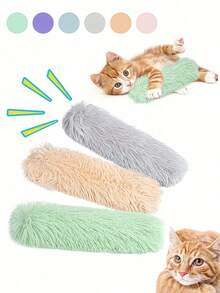 Cat Striped Plush Doll, Long Fur Pillow, Cat Companion, Cat Doll - Multicolor - View 4