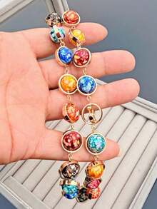 1pc Fashionable New Colorful Beaded Necklace, Exaggerated Design Suitable For Daily Wear And Gatherings - Colorful - View 2