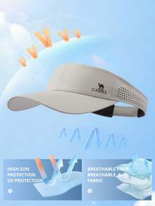 CAMEL CROWN Summer Outdoor Sports Sun Protection Hat, Suitable For Golf, Marathon, Tennis - Light Gray - View 4