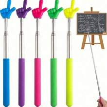5pcs Colorful Extendable Reading Pointer Sticks, Educational Toys For Kids, Teacher's Aids, Home Learning Tools - Multicolor - View 1