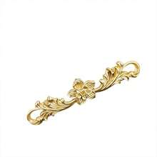 1pc Vintage Gold Flower Pulls- Vintage European Style Flower Pattern Cabinet Pulls, Gold Metal Drawer Handles, Decorative Furniture Hardware For Dresser, Cabinet Door, Drawer, Jewelry Box, Home Decor For Bedroom & Living Room - Multicolor - View 6
