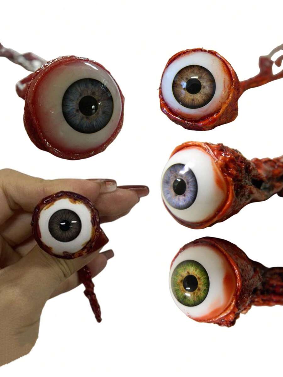 Movie-Quality Prop, Prank Toy, Horror Prop, Bloody Eyeball, Eye, Eyeball, Gag Gift, April Fool's Day Toy, Party Surprise Toy, Cheap, Photography And Special Effects, Excellent Scare Effect (Pupil Color Random) Halloween - Multicolor - View 1