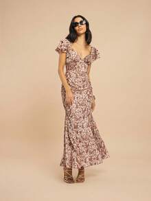 Dancing Leopard Đầm maxi Zaria nhiều màu sắc tay bồng cổ chữ V, trang phục mùa hè cho nữ, đầm dự tiệc cưới, đầm đi nghỉ mát, đầm du lịch, đầm dự tiệc ngoài trời, đầm hẹn hò, đầm dạ hội, đầm dự tiệc. - Nhiều màu - Xem 1