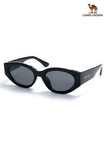 CAMEL CROWN Outdoor Casual Fashion Polarized Eyeglasses, Retro Style Polarized Fashion Glasses With - Glossy Black Frame With Gray Trim - View 2