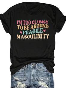 Camiseta de mujer para primavera y verano - Negro - Ver 7