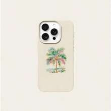 Fashionable Printed Cell Phone Case 20261pc, Vacation Style, TPU Material, Summer Coconut Tree Design, Compatible With Phones, Spring Gift, International Version, Not The National Version - 白色 12 - 查看 5