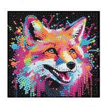 DIY 5D Diamond Painting Kit - Animal - Little Fox Pattern, Full Round Acrylic Diamonds - Shiny Diamonds, Home Decor Handicraft Gift - View 4