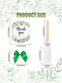 10pcs Wedding Appreciation Hand Fans - Green Leaf Bow Style - Party And Business Creative PaperFans - Multicolor - View 4