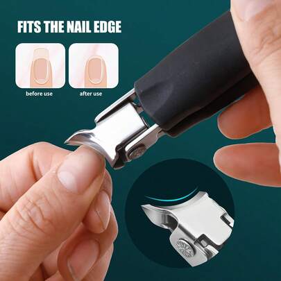 Heavy Duty Nail Clippers, Stainless Steel Wide Opening Nail Scissors, Effortless Non-Slip Manicure Tool, Stainless Steel Blades, Wide Opening, Sharp Blades Easily Cut Thick Nails, Comfortable Grip, Curved Blade Fits Nail Curve