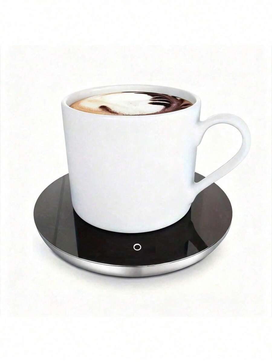 4-Inch USB Powered Coffee Cup Warmer - Keeps Beverages Warm Up To 55°C, Suitable For Coffee, Tea, Water And Chocolate - Stylish Silver Design