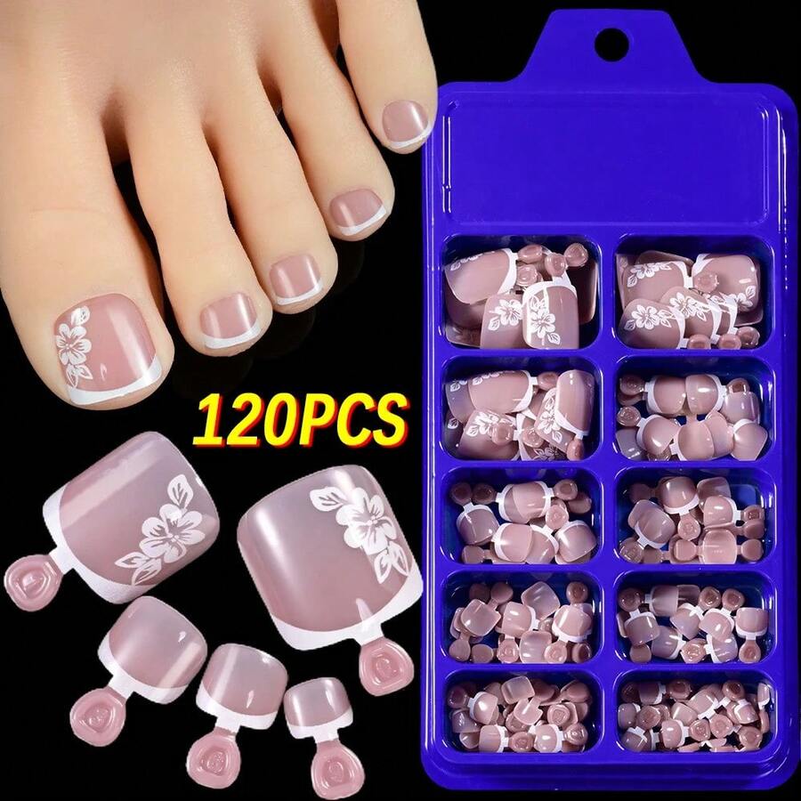 120-Piece French Manicure Set In 9 Colors, Short Square Style, Full Coverage Press-On Nails In Summer Pink And Glossy Brown. - Chocolate Brown - View 1