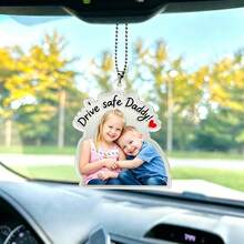 Personalized Car Sun Visor Clip, Couple Gift, Anniversary Gift, Driver Gift, Car Photo Frame - C - Father's Day B - View 5