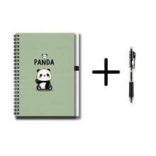 1 Set Cute Cartoon Panda Cover Spiral Notebook With Pen, 100 Pages 50 Sheets, Smooth Writing. Suitable For Work Records, Study Notes, Diary Writing, Daily Planning, And Also A Thoughtful Gift For Graduation, Birthday And Other Occasions, Practical And Stylish. - E - View 4