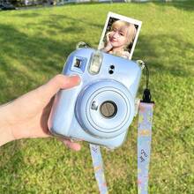 Camera Bag Instant Camera Protective Case Mini 12 Protective Shell Transparent Shell Crystal Shell Shoulder Strap Stickers Photo Bag Protective Shell 3-In-1 Set Strap Ckers Crystal Shell 3 PiecesSet Exquisite Gift Fashionable Portable - View 6