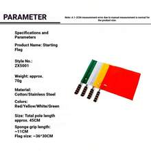 Banderas de salida de mano rojas y blancas de varias piezas, banderas de mando con asta de acero inoxidable, banderas de árbitro para día deportivo, banderas de señalización escolar de para múltiples escenarios - multicolor - Ver 9