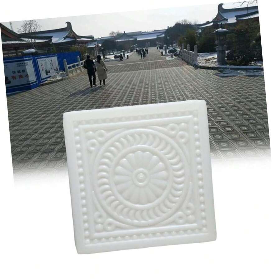 古建築風格方形水泥鋪路磚模具,可重複使用混凝土踏腳石模具,DIY花園庭院院子裝飾路徑製作工具 - 多款 - 查看 1