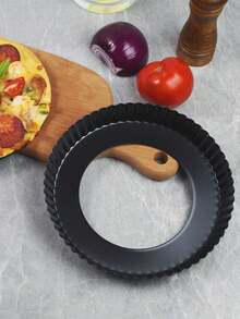 Brodark 9-Inch Round Non-Stick Pizza Pan With Removable Bottom, Ideal For Baking Crispy, Cheesy Homemade Pizza, Perfect For Family Baking - Black - View 5