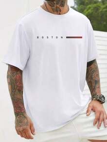 Versatile Casual Loose Fit Short Sleeve T-Shirt With Fun Print, Ideal For Holidays, Work And Everyday Wear - 紅色 - 查看 1
