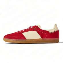 Zapatos casuales unisex, talla 36-45, zapatos casuales de mujer y zapatos deportivos de hombre, zapatos planos de suela blanda con cordones, zapatos cómodos y livianos de hombre para uso diario, de corte bajo,,,,,Zapatillas de entrenamiento alemanas vintage de 2026, de cuero genuino, con punta redonda, versátiles, con franjas de colores contrastantes, zapatillas casuales con cordones. - Verde militar - Ver 11