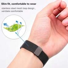 精緻時尚米蘭磁吸錶帶，適用於 Watch Fit 5 4 Pro 快速調節與更換，相容 Watch Fit 3/2 高級不鏽鋼升級版，適合日常工作、生活、戶外活動、正式商務與派對風格，中性手腕帶 - 華為手錶Fit3/2 - 查看 6
