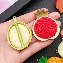 5/10pcs Resin Large Fruit Apple Pineapple Strawberry Charm Cute Simulated Food Pendant For DIY Keychain Necklace Earrings Jewelry Making - Multicolor - View 4