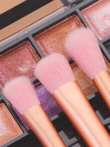 ronshadow Bộ 5 cọ trang điểm, bao gồm cọ quạt highlight, cọ tán kem nền vát cạnh, cọ phấn phủ lớn, cọ tán phấn mắt cỡ trung bình, lược chải mi, bộ dụng cụ trang điểm đầy đủ cho người mới bắt đầu. - Nhiều màu - Xem 9