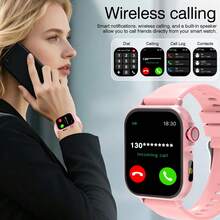 New High-Definition Touch Screen Smart Watch (Unisex): Wireless Calling, Camera, Music Control, Sports Modes, Alarm/Message & Call Reminder, Customizable Screen, Compatible With IOS And Android - Multicolor - View 2