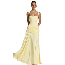 Sleeveless Waist-Defining Swing Cami Formal Dresssummer Dresses Women - 深藍色 - 查看 6