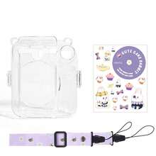 Camera Bag Instant Camera Protective Case Mini 12 Protective Shell Transparent Shell Crystal Shell Shoulder Strap Stickers Photo Bag Protective Shell 3-In-1 Set Strap Ckers Crystal Shell 3 PiecesSet Exquisite Gift Fashionable Portable - View 7
