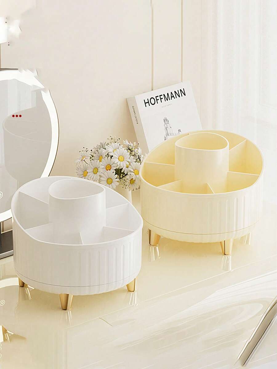 Rotating Makeup Brush Holder, Large Capacity Cosmetic Storage Box, Rotating Acrylic Makeup Organizer, Pen Holder, Jewelry Storage, Space-Saving Storage Basket, Storage Furniture, Cosmetic Display, Makeup Supplies, Bathroom, Travel, Vanity, Home Office Essential,Bedroom Room Decor,Back To School - Multicolor 1 - View 1