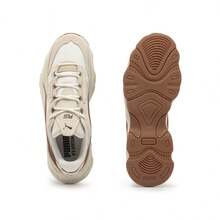 Puma 女款輕量透氣復古厚底運動鞋，春/夏季 - 白色-咖啡色-米白色 - 查看 3